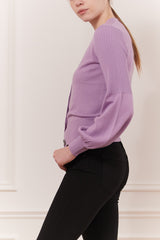 Cardigan court manche demi bouffante