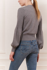 Cardigan court manche demi bouffante