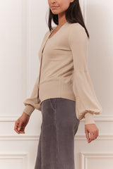 Cardigan court manche demi bouffante