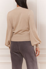Cardigan court manche demi bouffante
