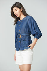 Robe courte manche bouffante