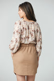 Skirt with patch pocket waist sash