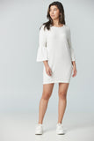 Crew neck dress with bell sleeve
