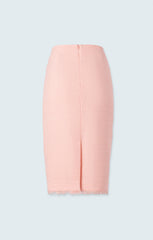 Pencil skirt with welt pocket and fringe