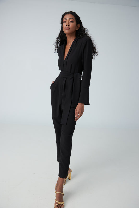 Stretch crepe jumpsuit