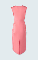 Robe genoux croisée plissée