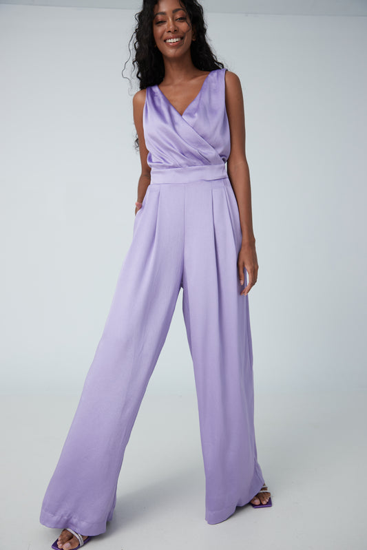 Jumpsuit fluide en satin