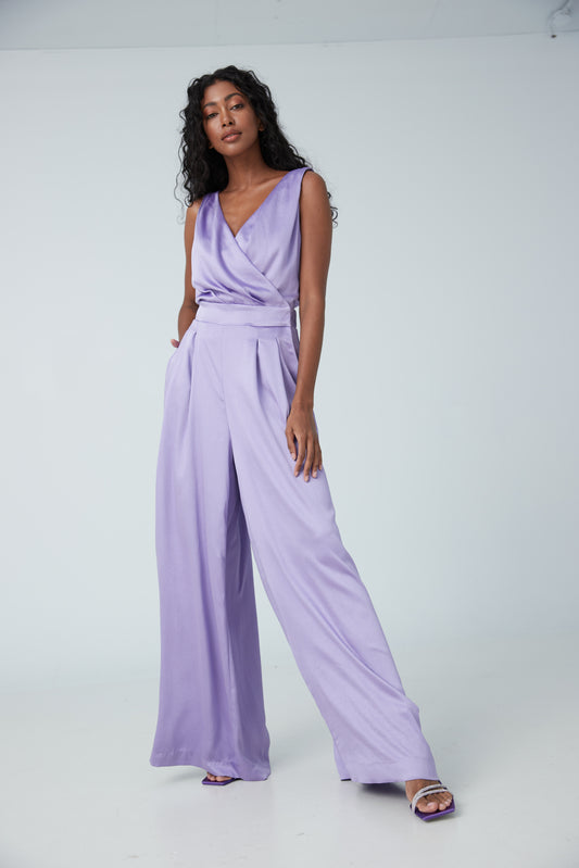 Jumpsuit fluide en satin