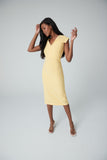 Knee length fitted dress cap sleeves