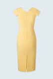 Knee length fitted dress cap sleeves