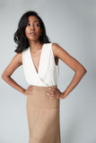 Crisscross cami pleated front