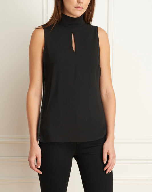 Sleeveless Top With Mock Neck