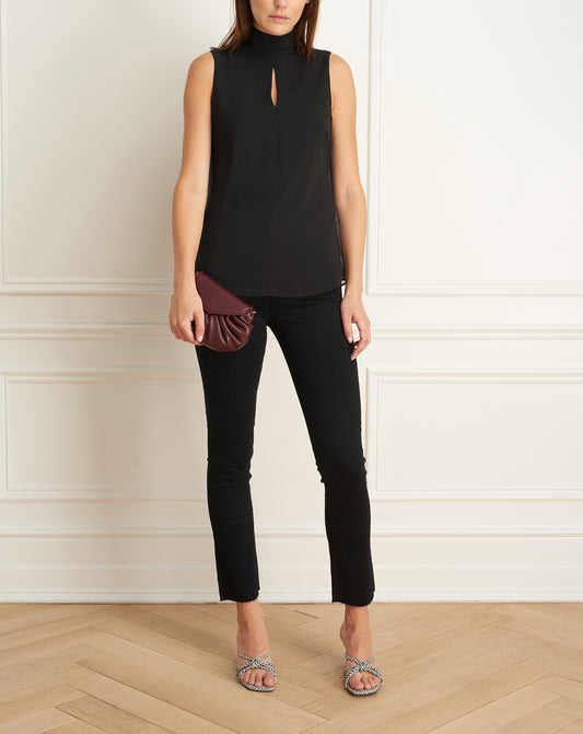 Sleeveless Top With Mock Neck