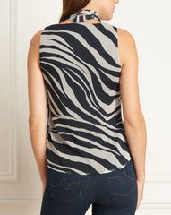 Robe Zebra Print  Manches Longues Avec Ceinture