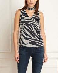 Robe Zebra Print  Manches Longues Avec Ceinture